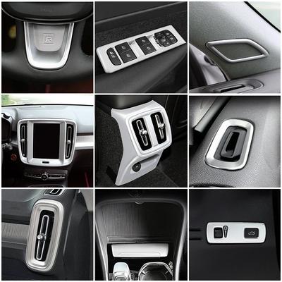 For Volvo XC40 2019-2024 Car Styling Interior Accessories Central Console Decoration Frame Cover Trim ABS Silver Sticker