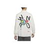 Jordan Cartoon Alphabet And Earth Pattern Embroidered Single-Breasted Lapel Long Sleeve Jacket Men Outerwear White CW4268-100