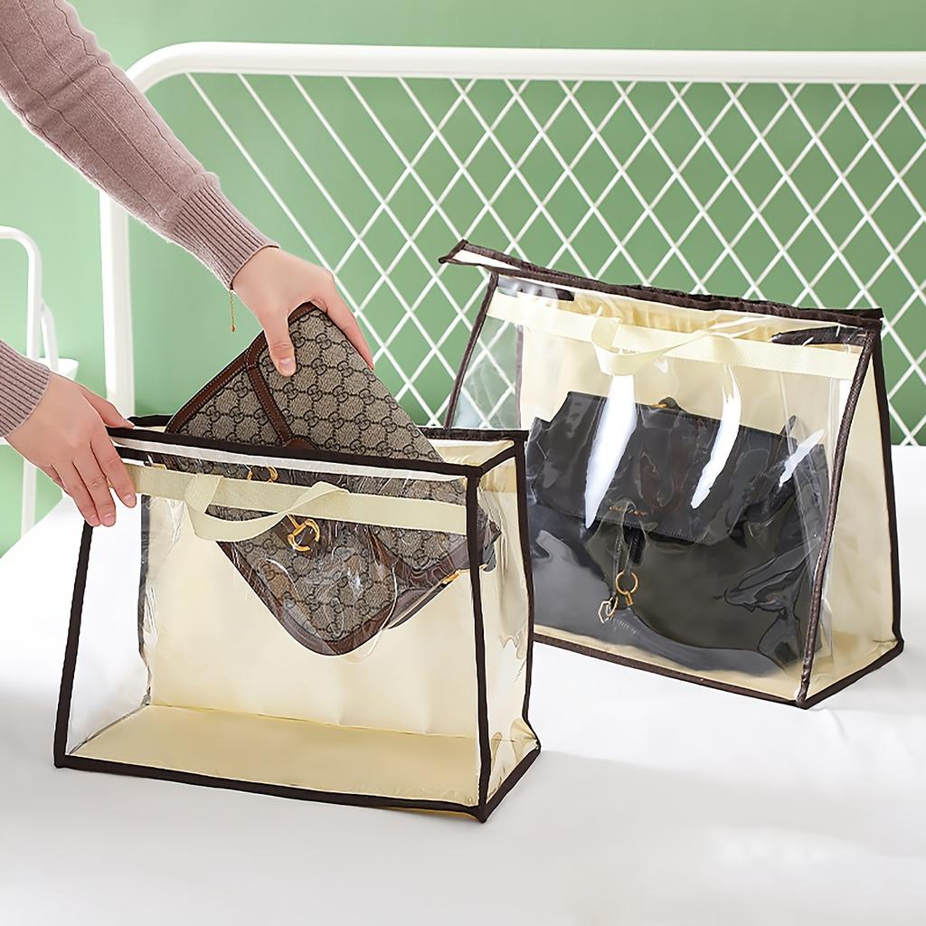 1/5pcs-Handbag Dust Bags Clear Purse Storage Organizer For Closet, Zipper Hanging Storage Bag For Handbags