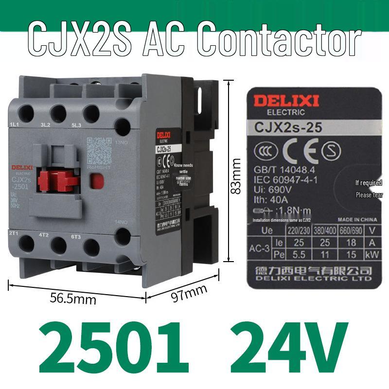 DELIXI CJX2S Series AC Contactor (380V/220V/110V/36V/24V)