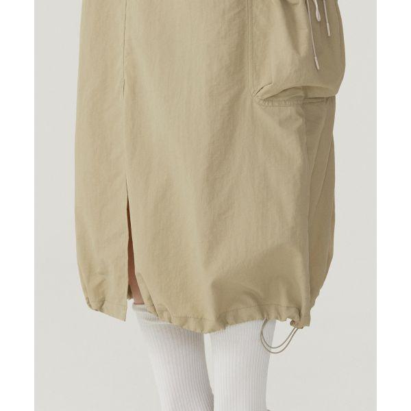 Covernat Early Autumn Solid Color Large Pocket Tie Comfortable Simple Casual Long Skirt Women skirts Light-Khaki CO2502SR75LK