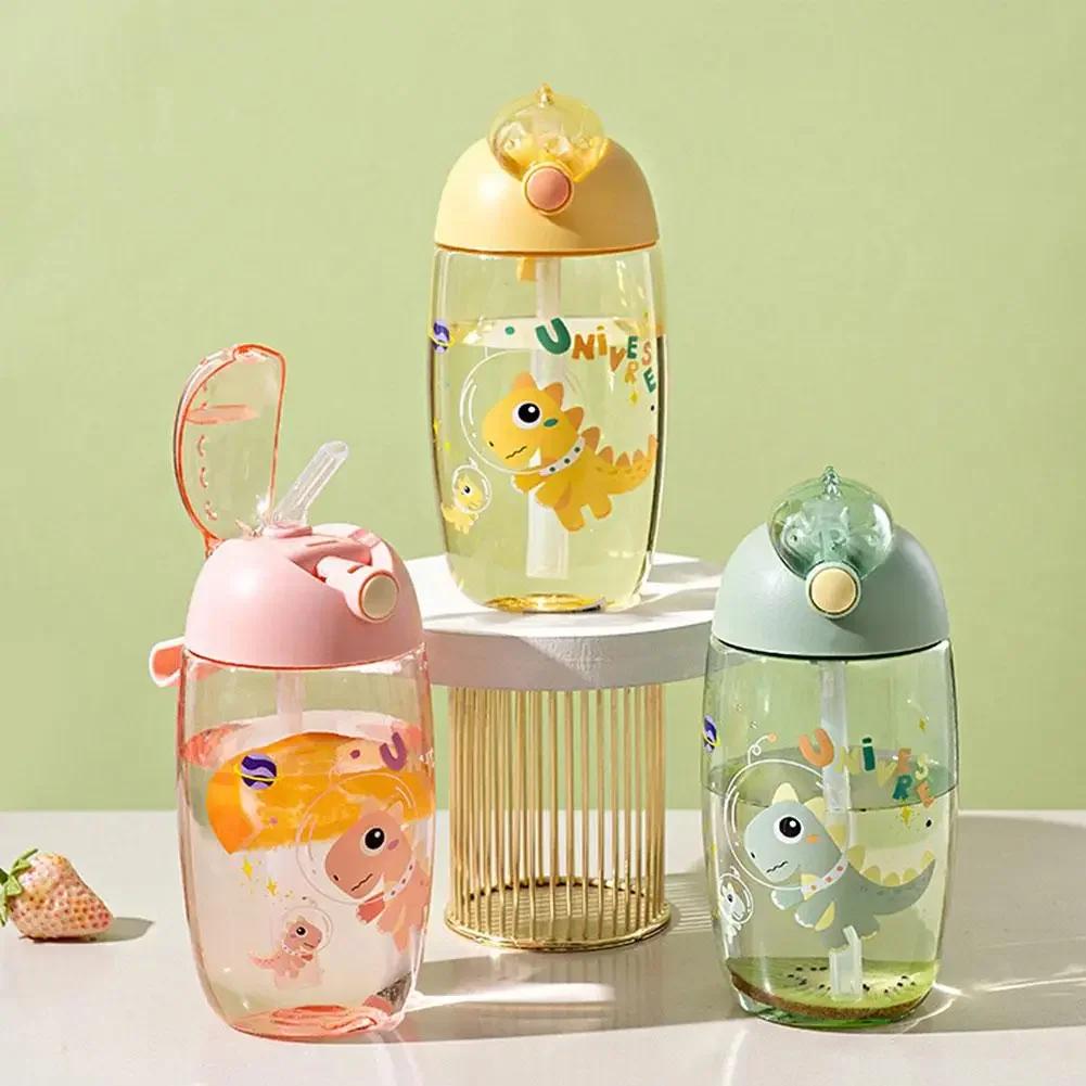 600ml Children's Straw Cup, Large Capacity Sports Children's Cup, Plastic Portable and Easy To Handle Cup, Anti Drop