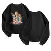 Unisex Fashion Casual Long Sleeve  Print Round Neck Top