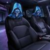 Soft Skin Friendly Car Seat Covers 2PCS Headrest Cover with Scary Face Printing, Breathable Stretch Knitted Interior Decoration for Vehicles