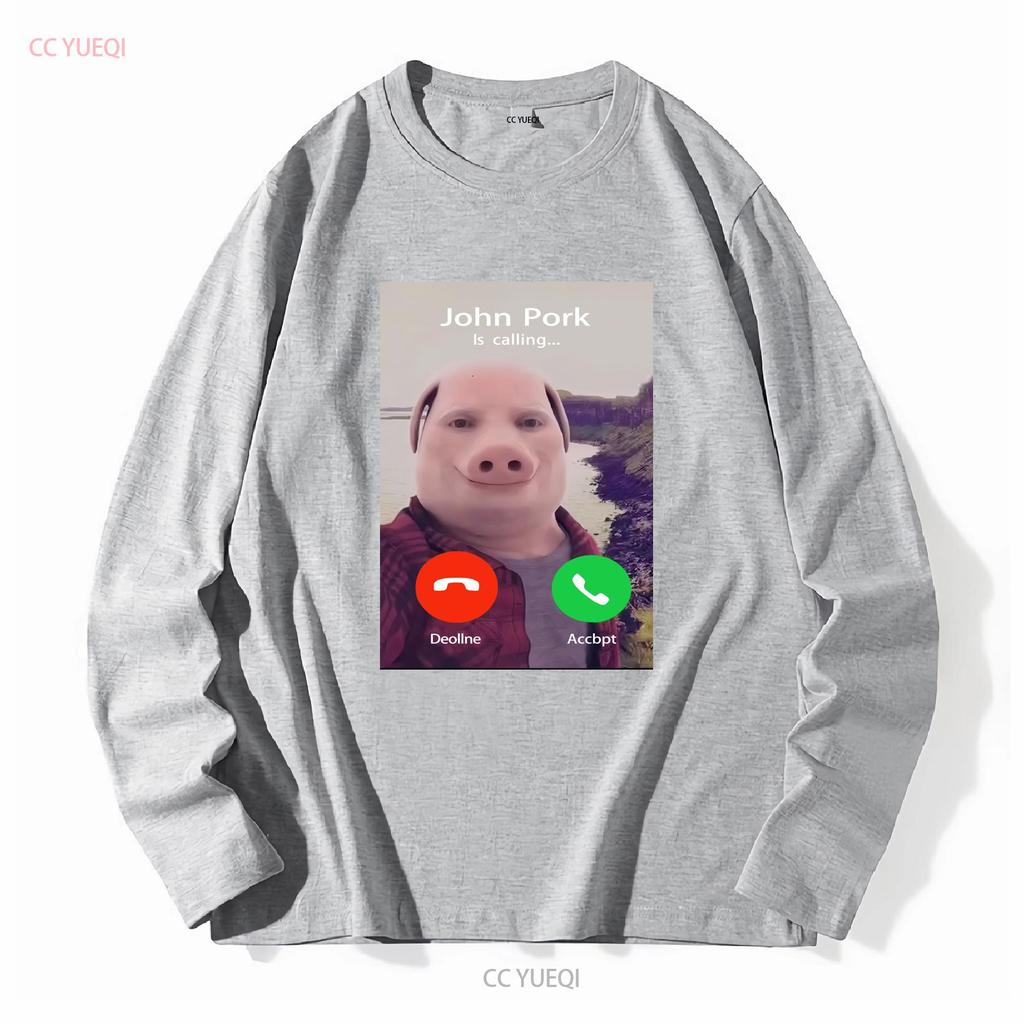 Funny Meme T Shirt John Pork Is Calling 4th of July Shi vintage Washed Unisex Comfortable fashion Stylish Casual Breathable