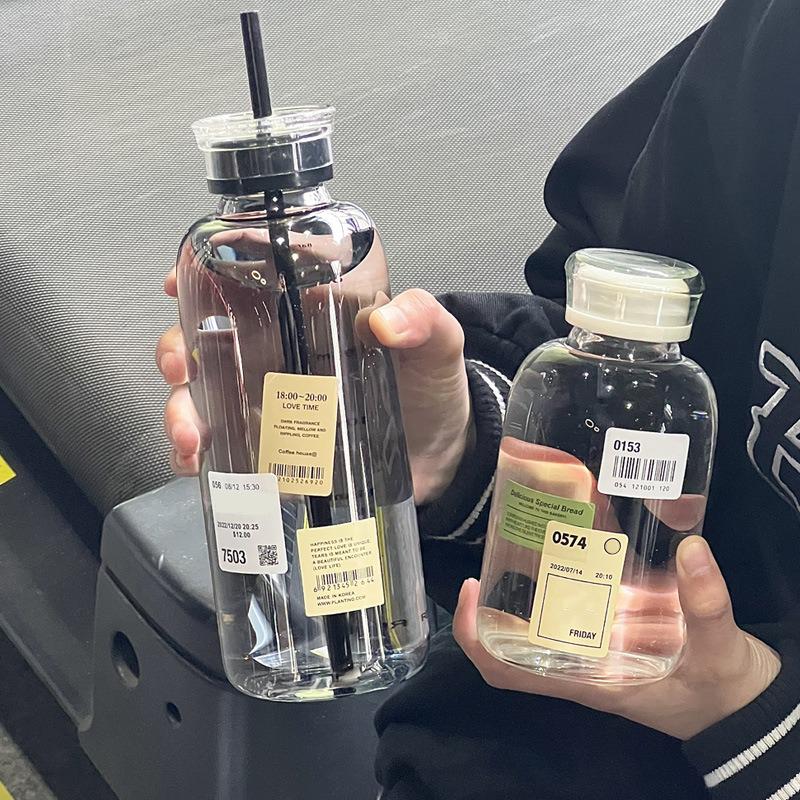 Doppelwandiges Glas Ton in Ton Tasse Tragbare Hochborosilikat Begleittasse Leder Tassenset Hohes Erscheinungsbild Auto Tasse