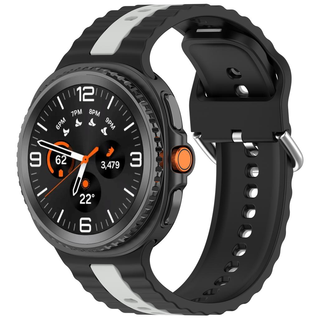 Two-tone Silicone Strap for Samsung Galaxy Watch 8 44mm 40mm Original Bracelet Belt Correa for Galaxy Watch 8 Classic 46mm Band