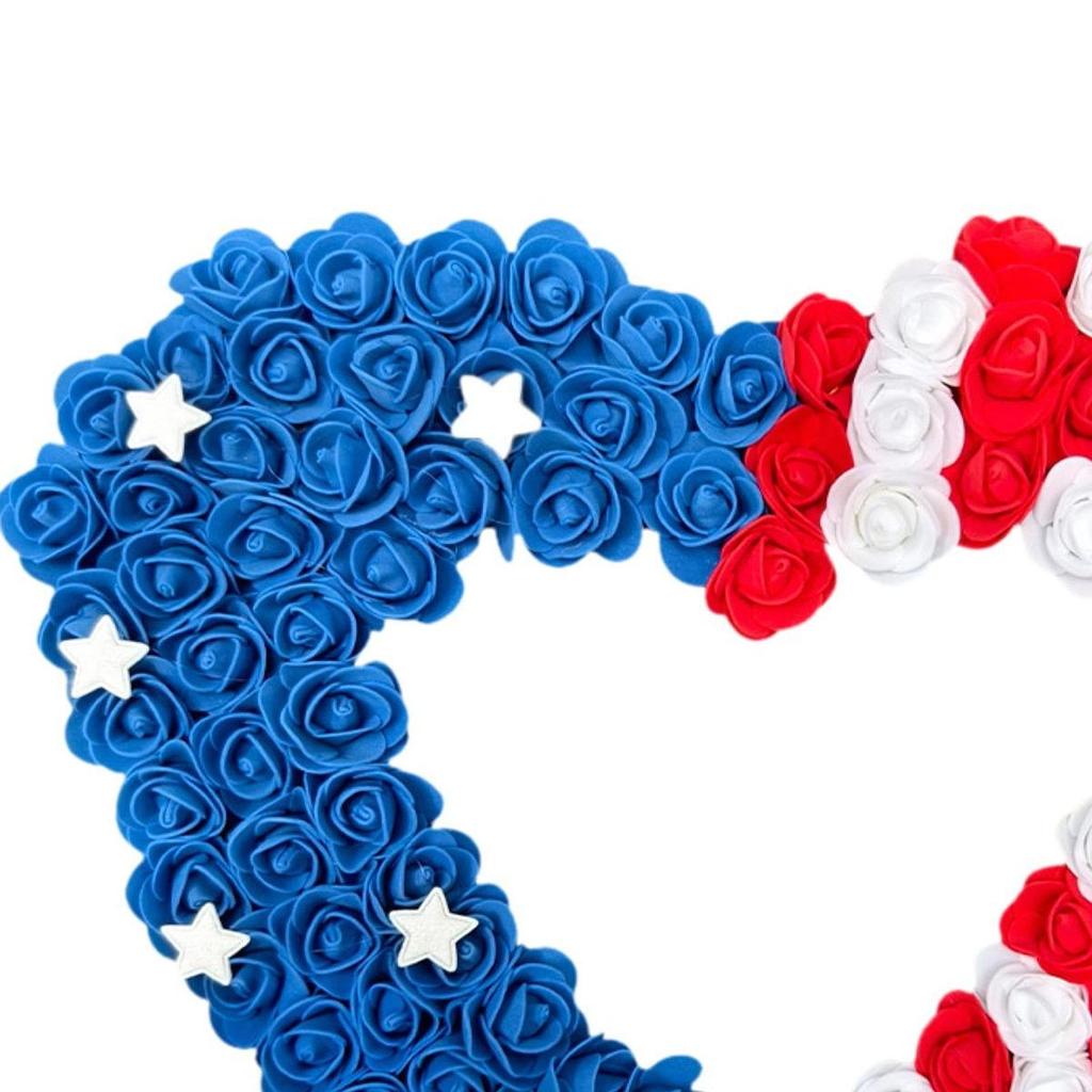 Patriotic Wreath Patriotic Americana Wreath Memorial Day Artificial Flower for Home Flag Day Memorial Day Veterans Day Decor