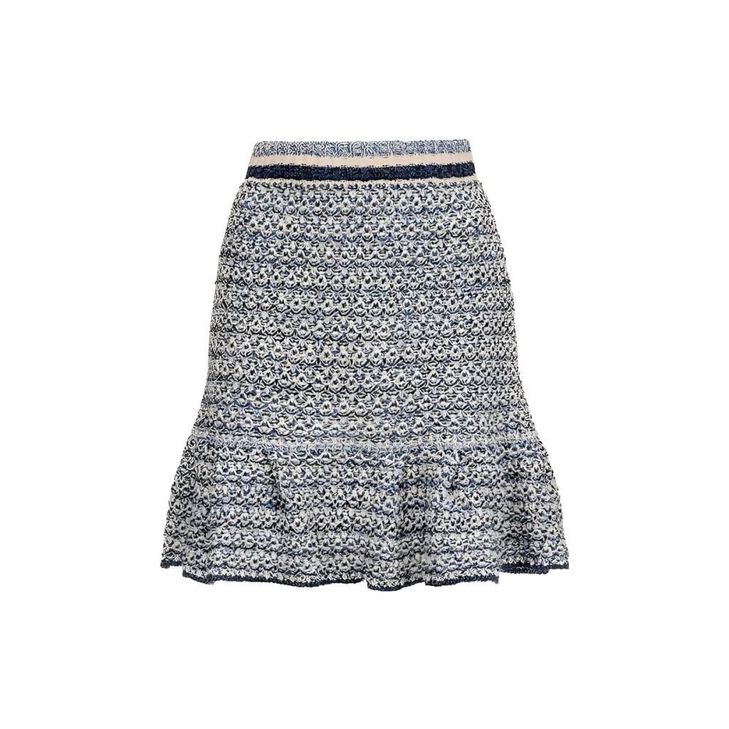 Pinko Patterned Jacquard Ruffled Short Skirt Women Skirts Black White 1G1786Y83U-EZI
