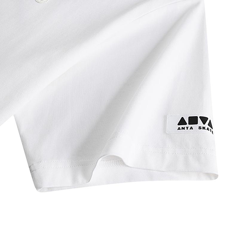 Anta Skate White Simple Round Neck Comfortable Short Sleeve Men Tops 152628120-3