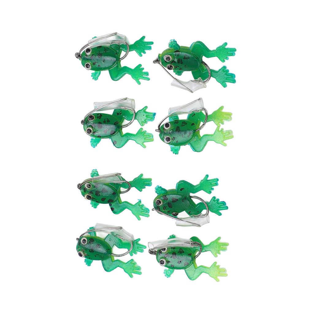 8Pcs Fishing Soft Lures Jump Frog Shape Small Top Water Floating Bait for Freshwater Saltwater Fishing