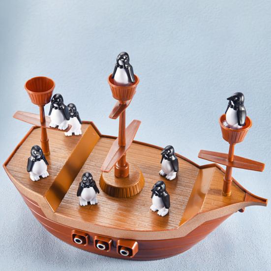 Penguin Pirate Ship Balance Toy Logic Thinking Focus Training Multi-player Interactive Balance Tower Board Game Toddlers Educational Balancing Toy