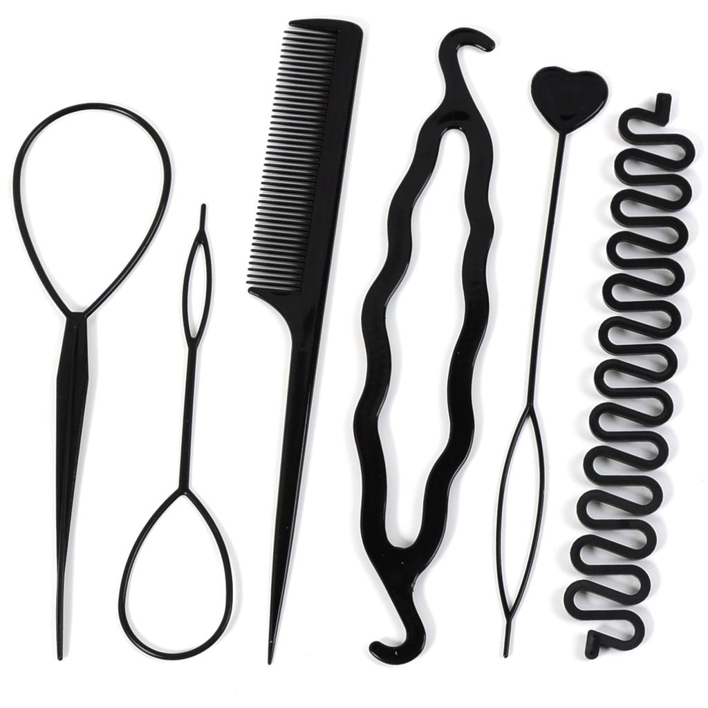 6Pcs/Set Multiple Magic Hair Braided Tool Women Girl Hair Donut Bun Maker Hairpins Twist Hair Clip Styling Tool Hair Accessory