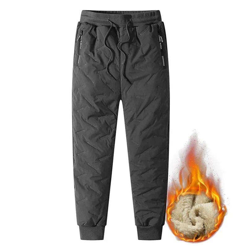 Pulovere de iarnă pentru bărbați Pantaloni de trening din lână groasă de pluș Pantaloni termici din lână de miel Pantaloni casual, impermeabili, rezistenți la vânt, pantaloni caldi din bumbac