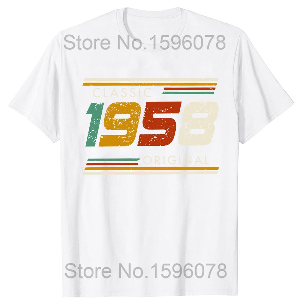 66-årsdag Vintage Legender Født i 1958 66 År Gammel T-skjorter Grafisk Bomull Streetwear Kort Erm Sommer T-skjorte Menn