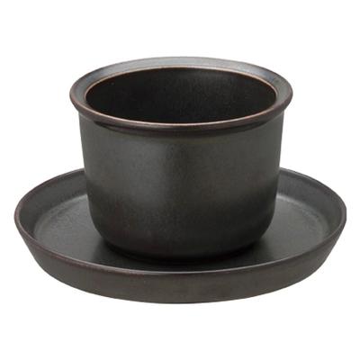 KINTO LT Tasse Mikrowellen- und spülmaschinenfest Produkt 21235 & Untertasse, 160ml, Schwarz, Sicher, Code