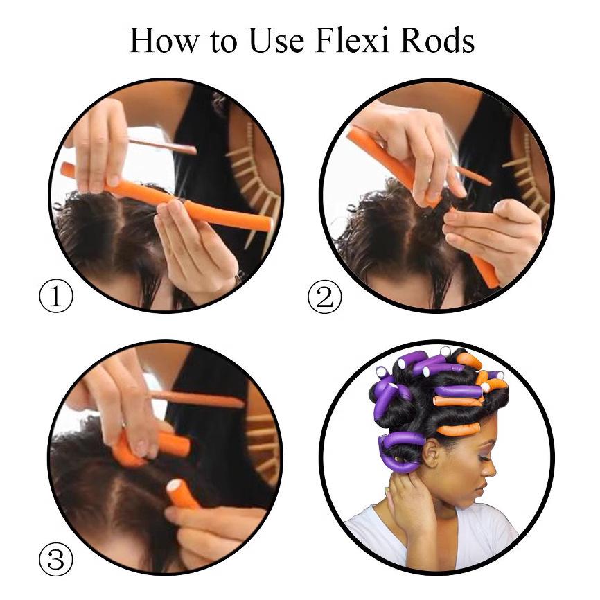 24cm No-Heat Sponge Curlers: Hair Styling Tools for Bangs & All-Purpose Curling