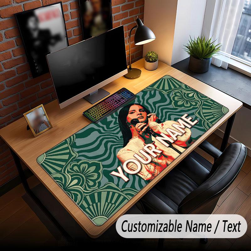Custom Name Extended Mouse Pad,Lana Del Rey Gaming Desk Mat For Home Office Desktop Decor