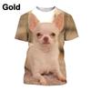Chihuahua Dog T-Shirt 3D Printed Dog T-Shirt Fun Short Sleeve Cute Top for Boys