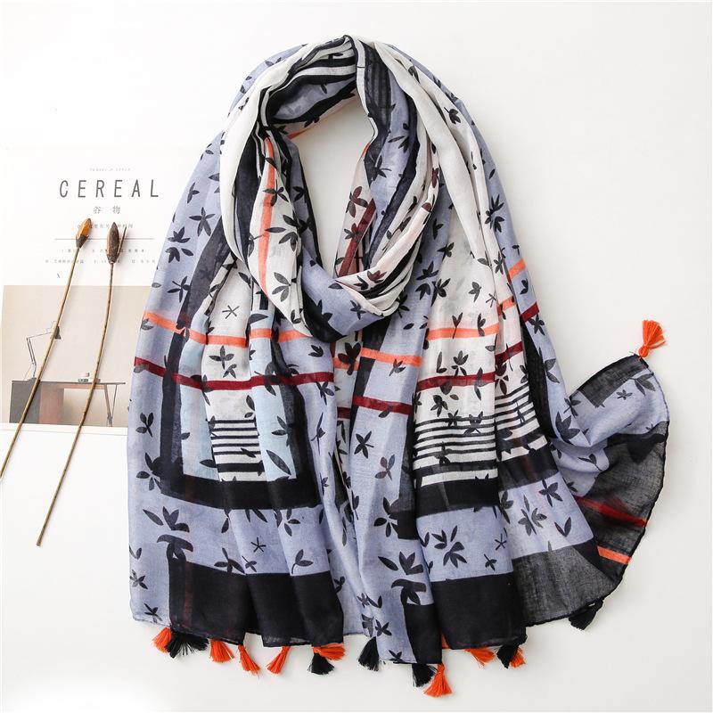 New Fashion Million Polka Floral Fringe Viscose Shawl Scarf Lady High Quality Wrap Headband Bufandas Muslim Hijab Sjaal 180*90Cm