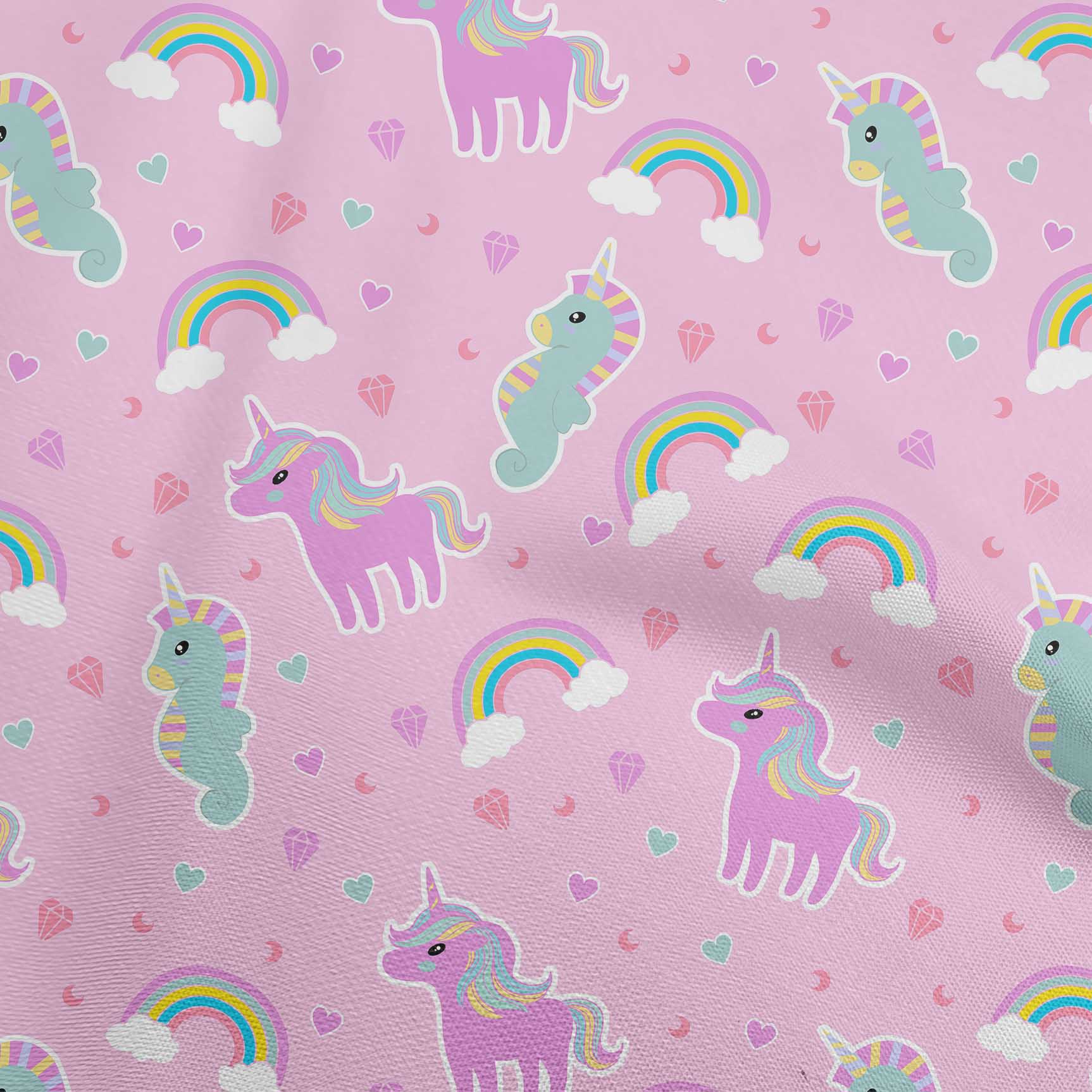 

OneOone Бавовняний поплін Aqua Blue Fabric Kawai Craft Projects Decor Fabric Printed By The Yard 42 дюйми 42 Inch Wide - Viscose Chiffon світло-рожевий колір