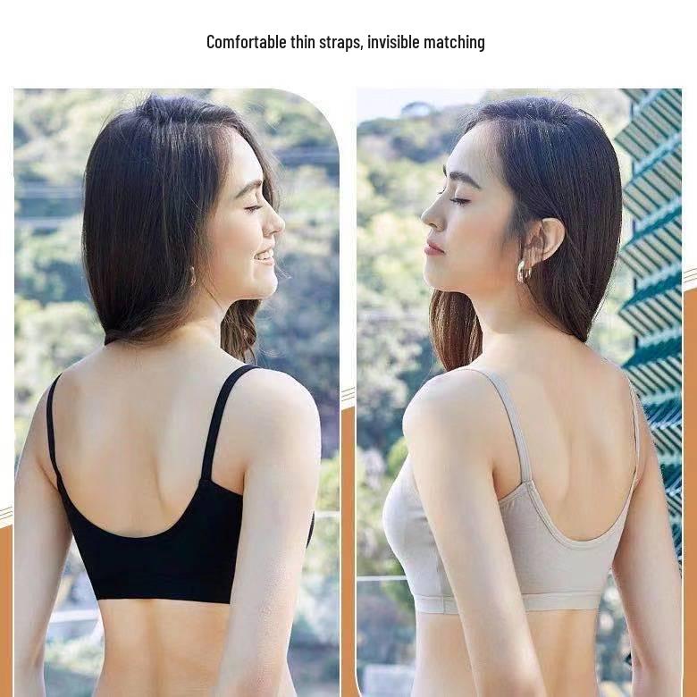 All-in-One Cotton Sports Bra Tank: Sweat-Wicking, Push-Up, Beautiful Back Design, Padded Bandeau, Anti-Exposure Base Layer