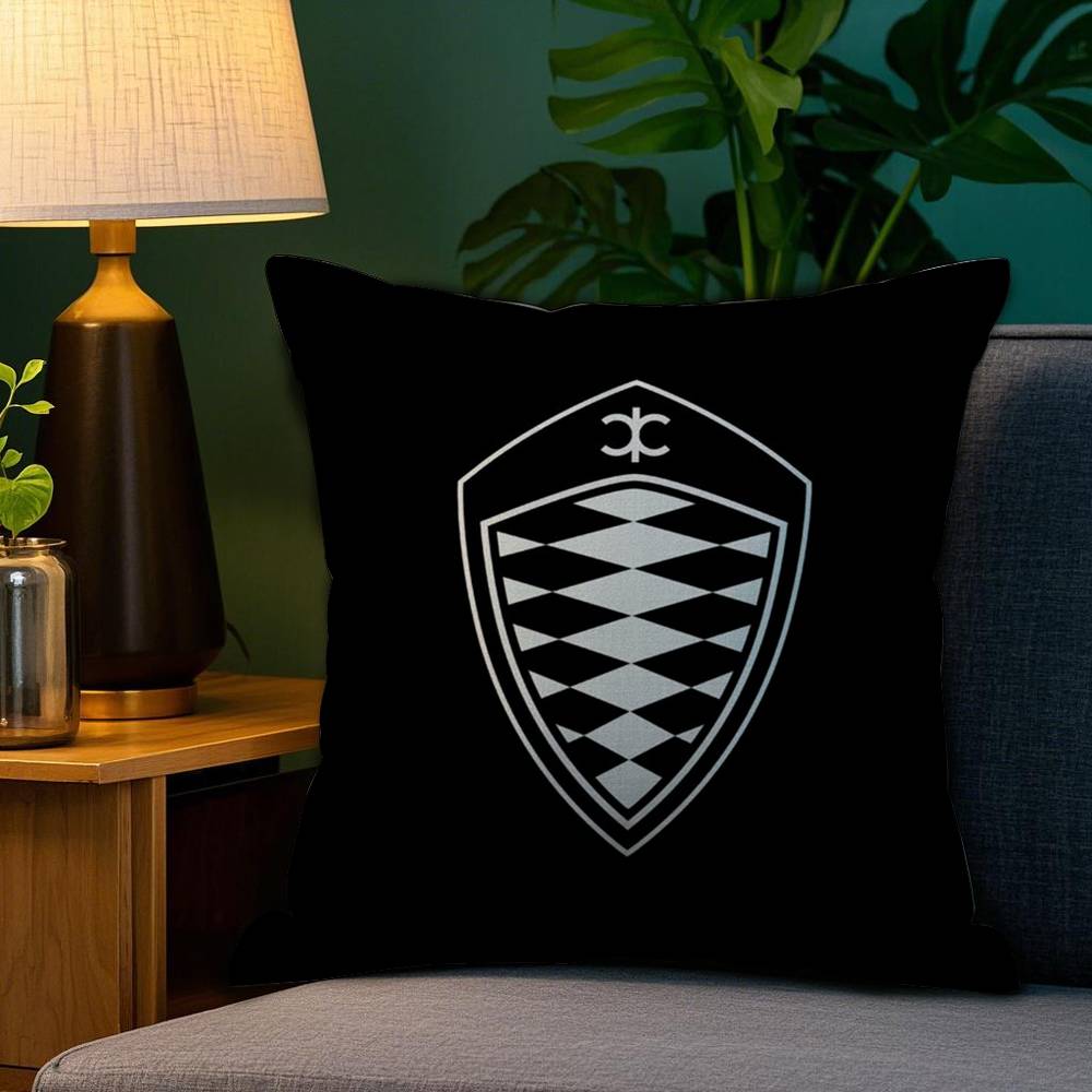 Luxury Car K-Koenigsegg Logo Pillow Case Home Double-Sided Printing Short Plush Colorfast Microfiber Cushion Cover