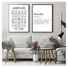 Wall Art Laundry Cheat Sheet Poster Print Minimalist Art Poster Wall Pictures For Bathroom Decor Laundry Guide Canvas Painting