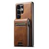 SUTENI H19 For Samsung Galaxy S24 Ultra Magnetic Case Waxy Texture Card Slots Leather Back Phone Cover