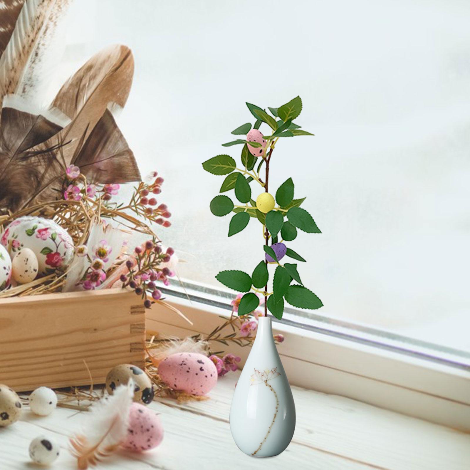 

Пасхальное яйцо ветки деревьев цветочная композиция ягодный орнамент весеннее украшение искусственный для вазы гостиная офис фермерский дом