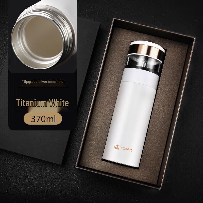 TOMIC Tea Infuser Insulated Mug with Silver Lining