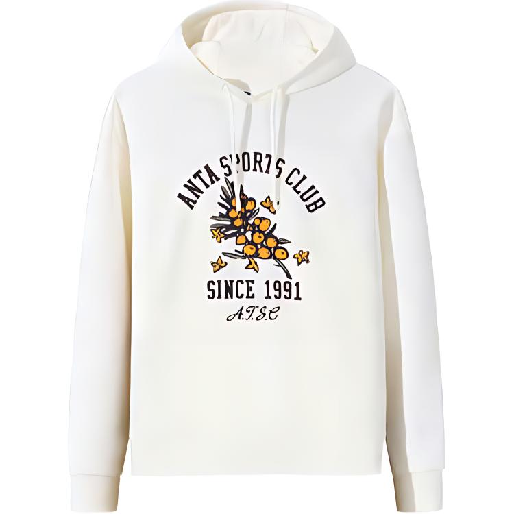 

Anta Loose Fleece Sports Warm Sweatshirt Women tops Ivory-White 162448708N-1 XS