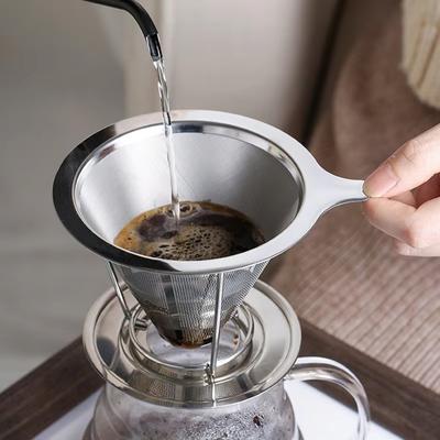 Nerezový kávový filtr 800 ok 800 ok Kávový dripper s držákem Kávové kapací síto Kuchyňské kávové sítko Kávové příslušenství