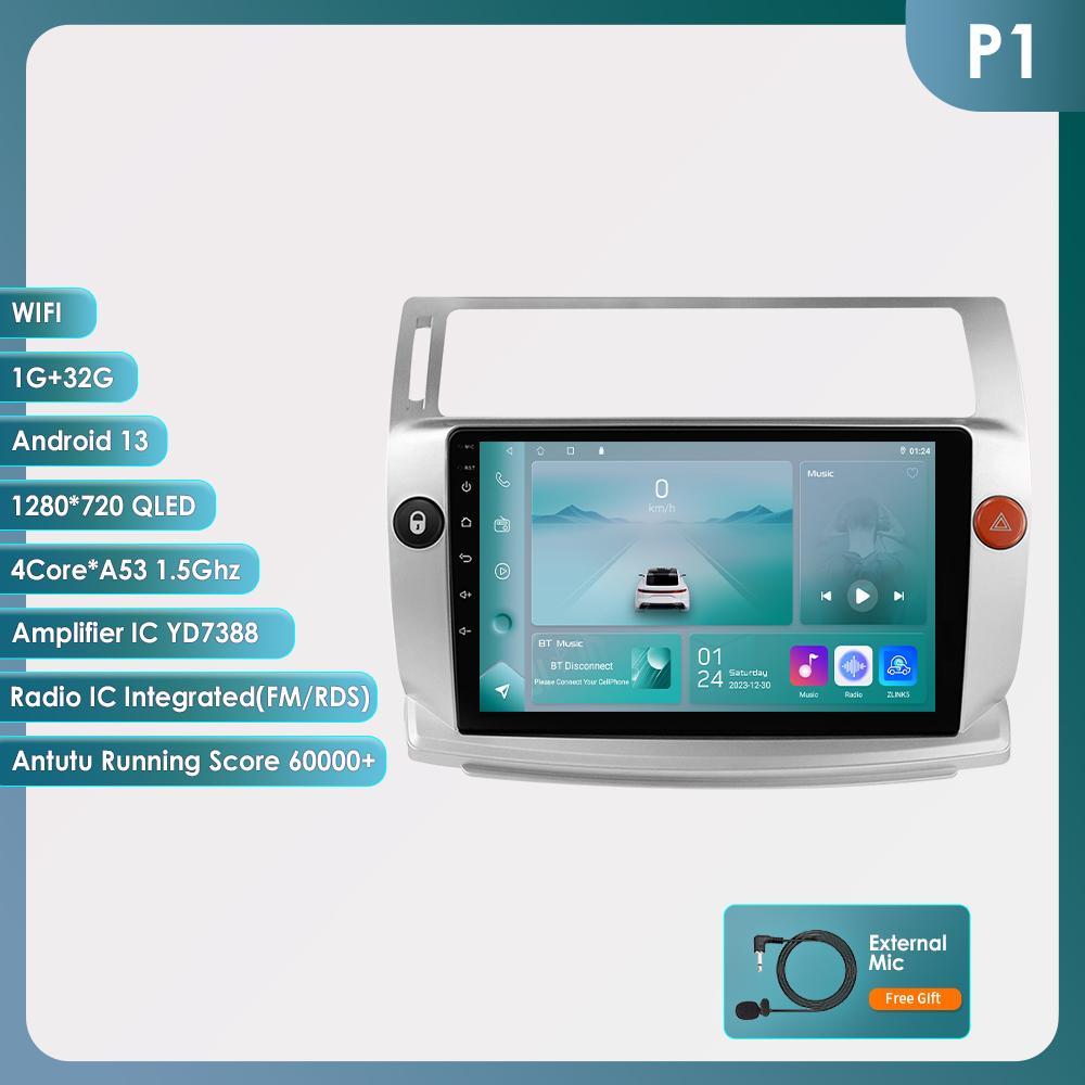 Ossuret Intelligent Car Radio Android for Citroen C4 C Triomphe C Quatre 2004-2009 Carplay Car Stereo Multimedia Video Player GPS 2din 7862 Audio