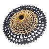12 Speed Bicycle Cassette 11 to 50T Aluminum Steel Lightweight Bike Cassette Sprocket for Mountain Bikes Black Gold