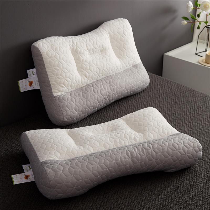 Pillow Anti-traction Pillow Core Household Single Adult Deep Sleep Latex Fiber Pillow Student Cervical Vertebra Pillow Pair