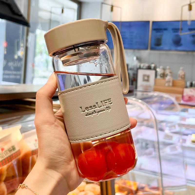 Glass Water Cup Summer Good-looking Men's and Women's Office Simple and Portable Student Tea Infuser Anti-Scald with Tea Cup