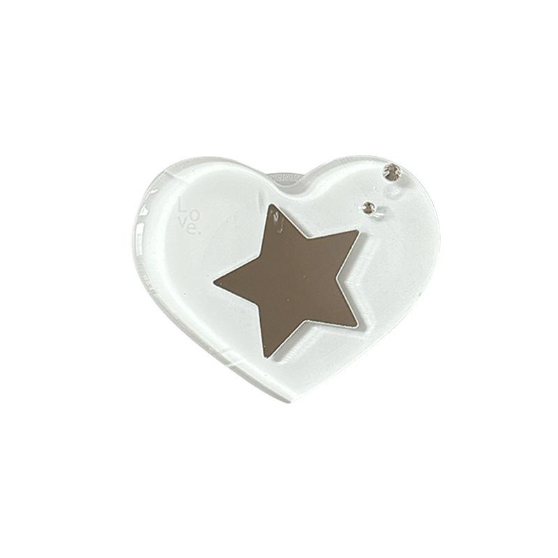MagSafe-Compatible Rhinestone Heart Mirror Phone Stand with Airbag, Star Design