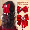 Girls' Chinese Style Red Bow Crown Hair Clip - New Year Headwear