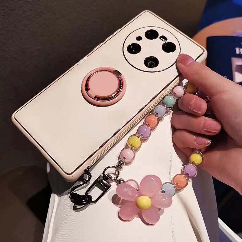 Phone Anti-Lost Lanyard Key Short Wrist Pendant Colorful Macaron Round Bead Pendant Women'S Hand-Held Chain Mobile Phone Lanyard