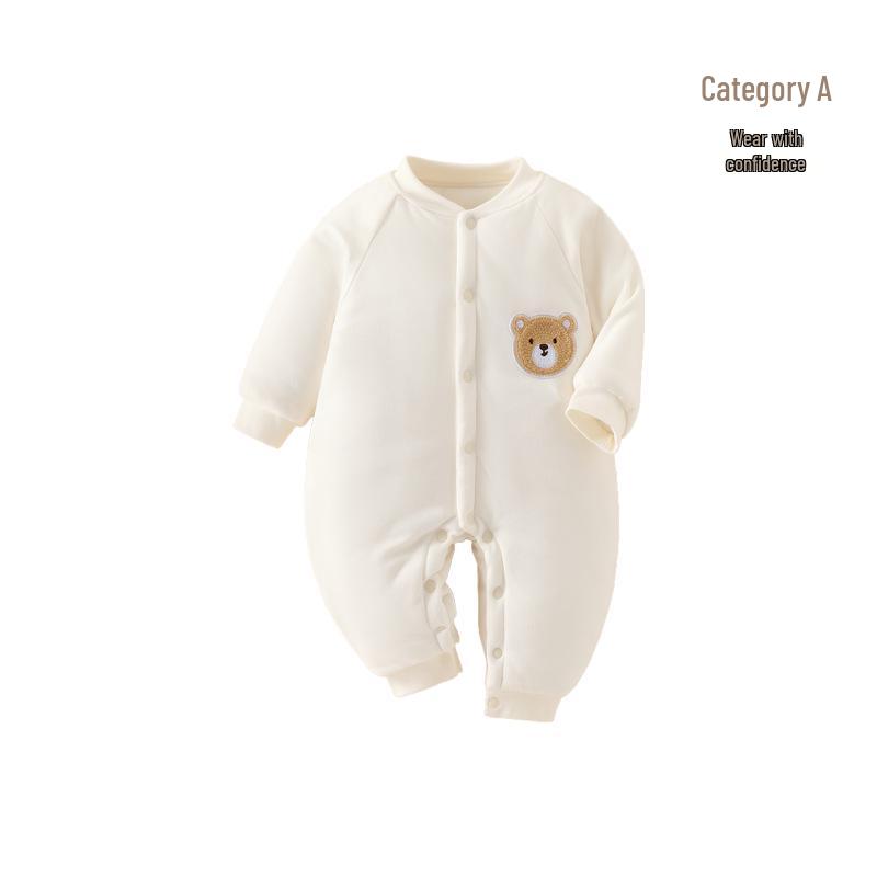 180g Extra Thick Quilted Winter Baby Romper - Pure Cotton, Class A, Warm Onesie