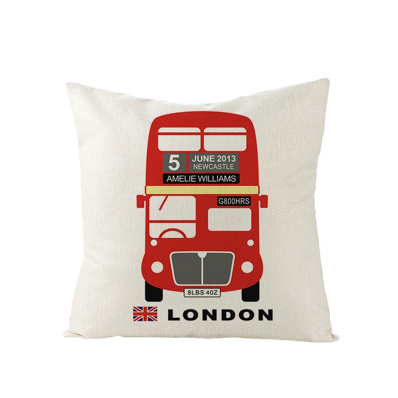 Nordic British Style Printed Pillowcase Polyester Home Sofa Pillowcase Living Room Bedroom Bedside Cushion Cover