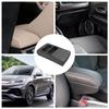 Arm Rest Cover for Car Waterproof PU Leather Armrest Box Mat with Cup Holder Armrest Box Pad Side Storage Pocket Accessories
