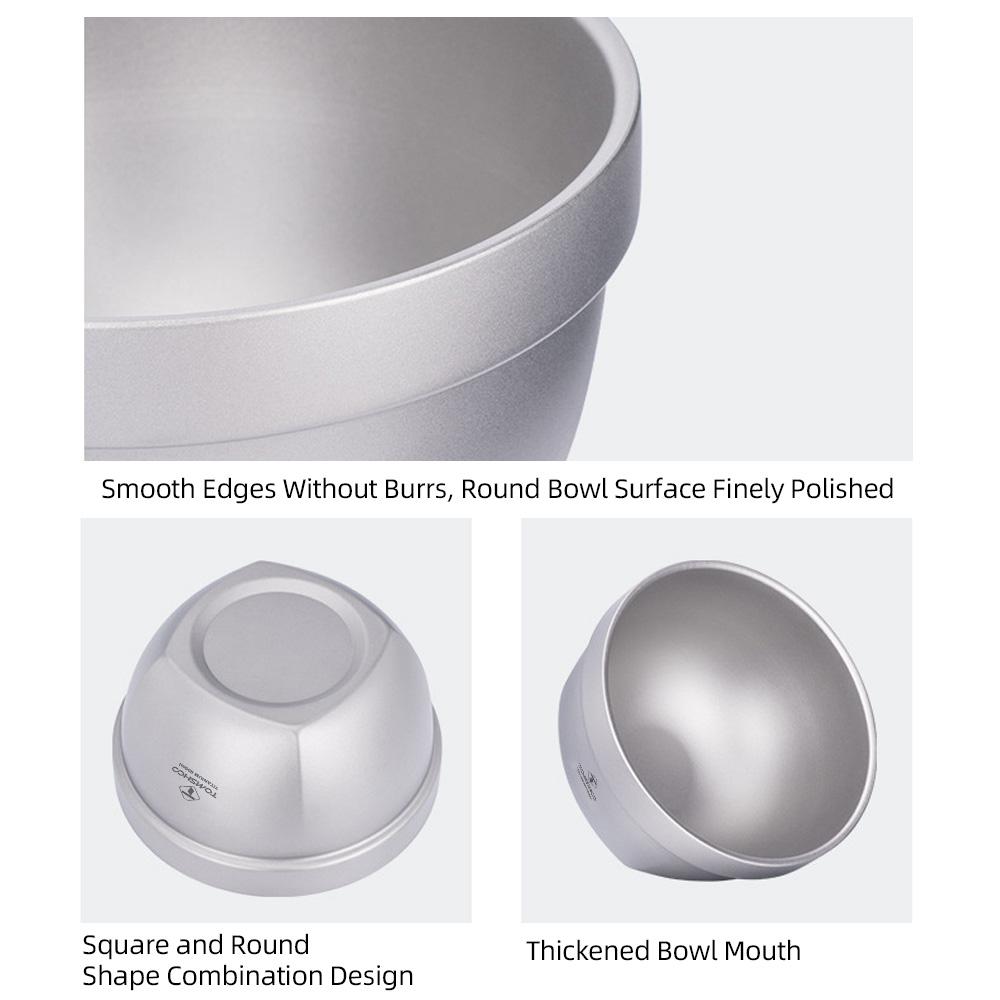 Ultraleichte Ti Doppelschichtschüssel für Outdoor Camping Picknick Reis Suppe Salat 500ml Fassungsvermögen Wärme