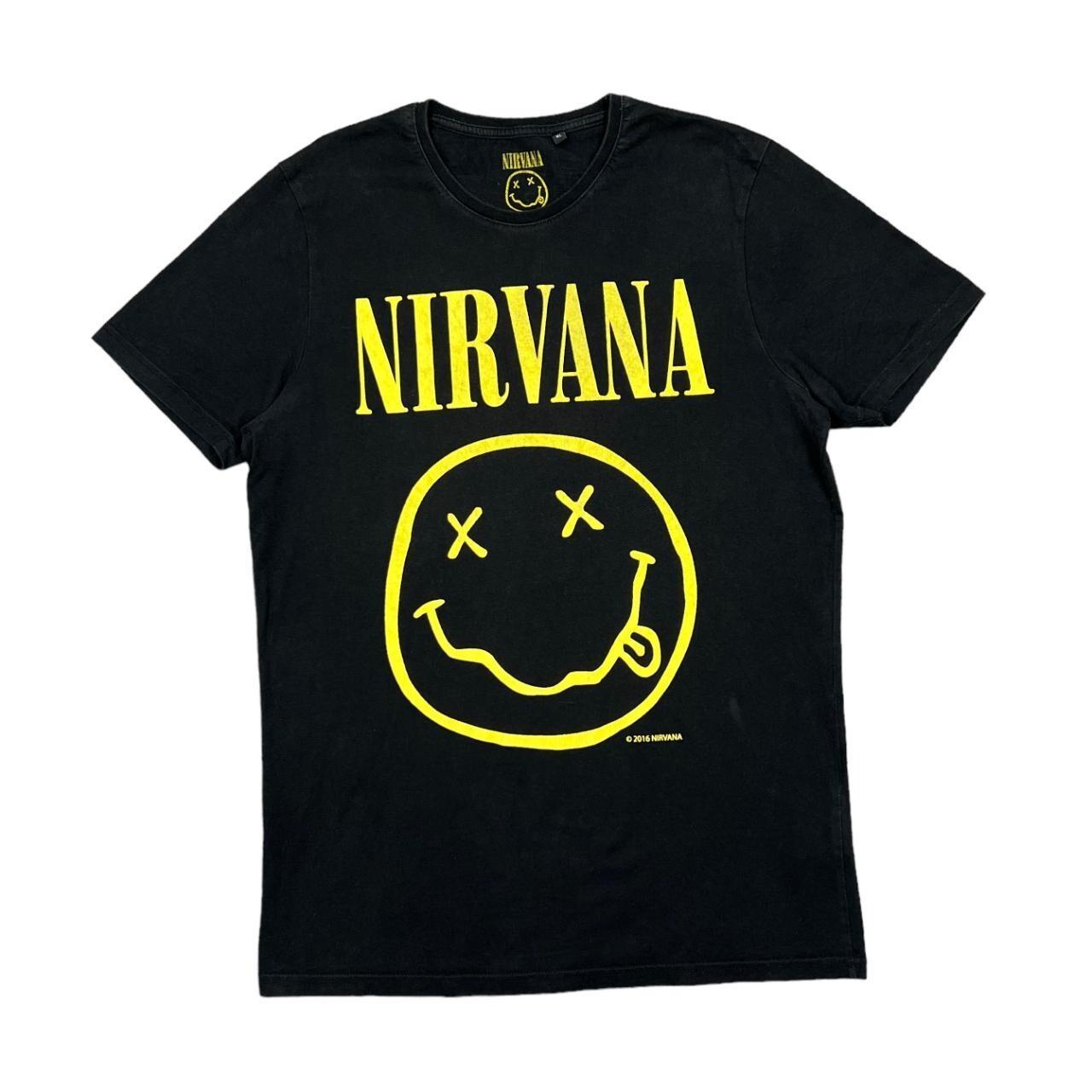 NIRVANA Spellout Graphic Grunge Alternative Rock Music Band T-shirt Medium Black XXXXL