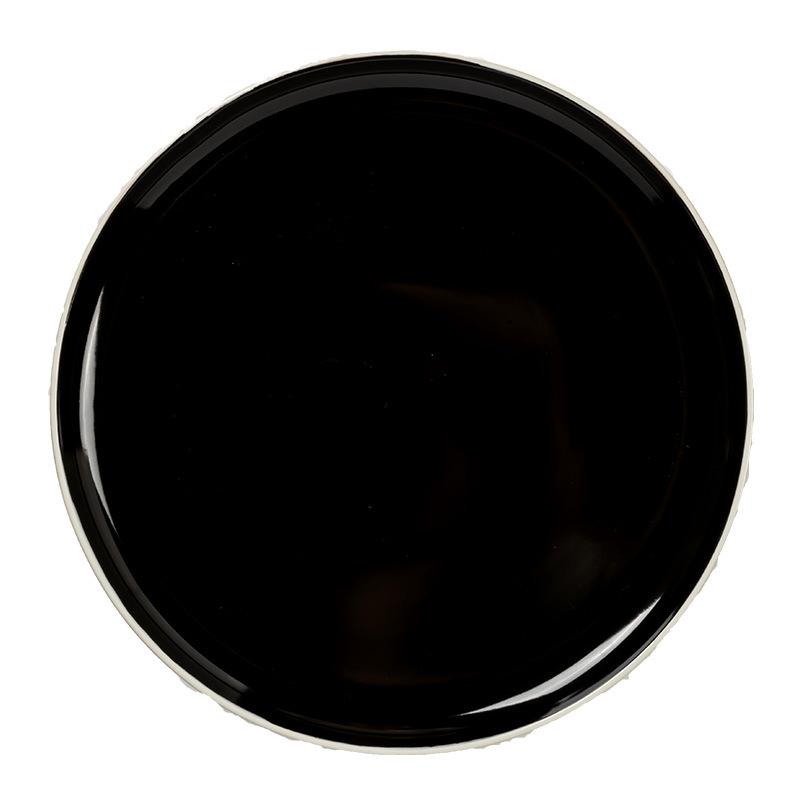 Plate Household Premium Black Ceramic Plate Household Vegetable Plate Retro Tableware Western Plate Salad Plate