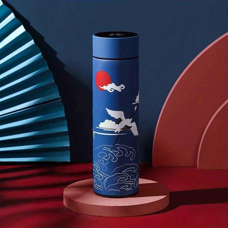 Chinese Style Insulated Water Bottle Retro Intelligent Temperature Display Insulated Cup Stainless Steel Water Cup