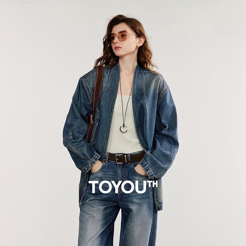 

Chuyu Women s Loose Retro French Denim Jacket M