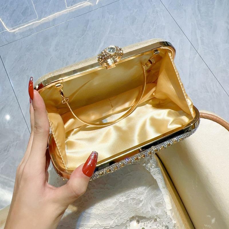 Hand-held Bag with Tassels and Diamonds Party Evening Bag Banquet and Dinner Bag