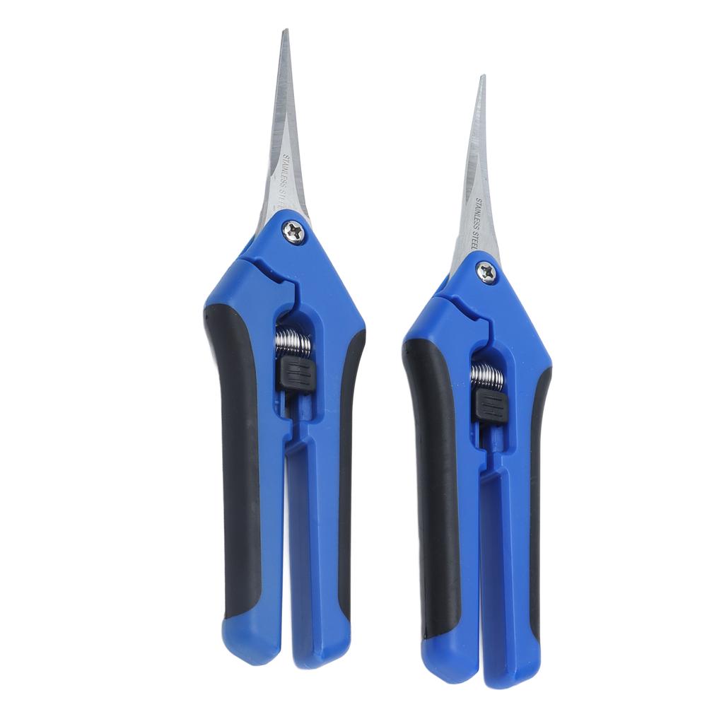 2 Pcs Pruning Shears Gardening Hand Pruner with Straight Curve Stainless Steel Blades for Plants